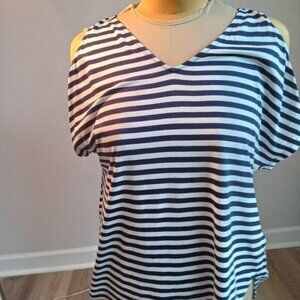 Michael Kors Cold Shoulder Nautical Striped top
